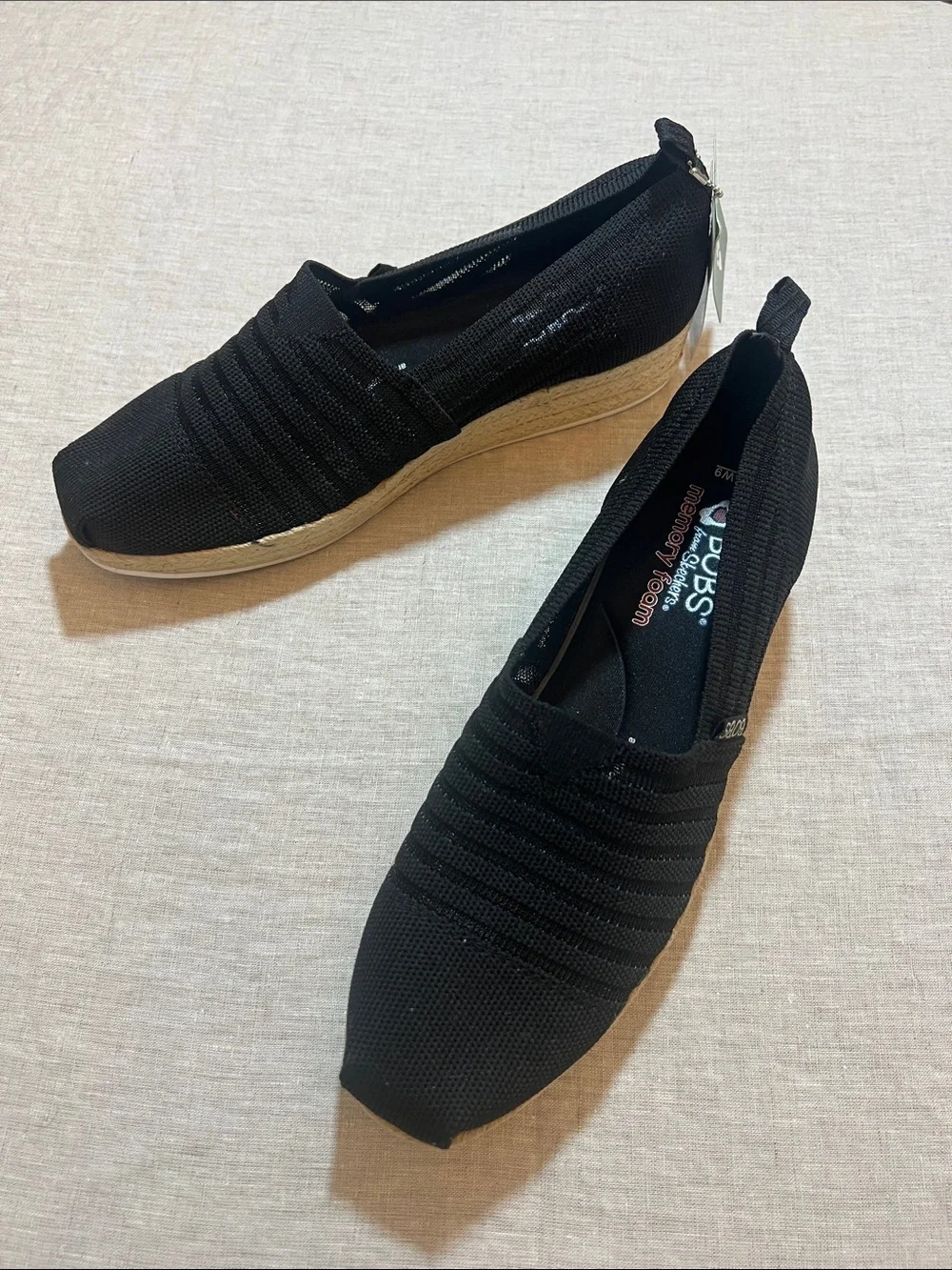 Skechers BOBS Highlights 2.0 - Homestretch Espadrille Wedge. Size 9